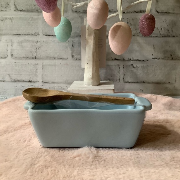 Rae Dunn Ceramic Easter Hip Hop Mini Loaf Pan & Wooden Spoon - Picture 4 of 6